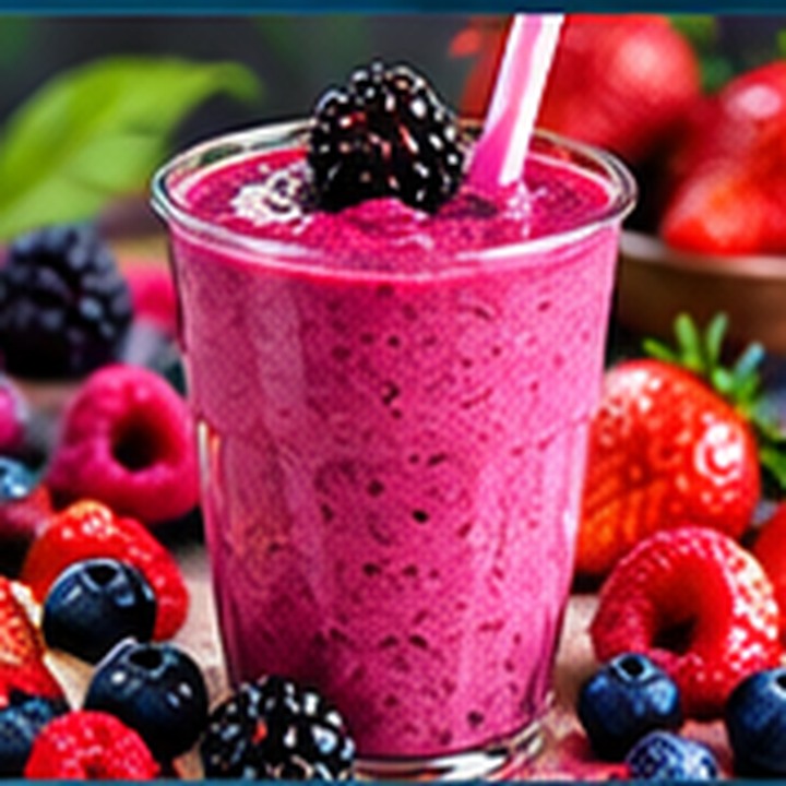 Batido de Frutos Rojos CevichesYa con frutas frescas